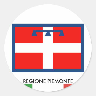 Adesivo Redondo Bandeira Regione Piemonte