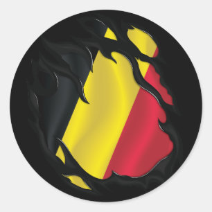 Adesivo Redondo Bandeira Ripped Belgium