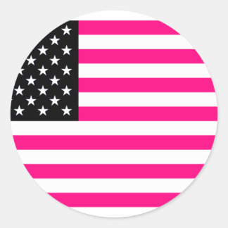 Adesivo Redondo bandeira rosa americana