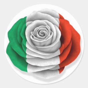 Adesivo Redondo Bandeira Rosa italiana em branco