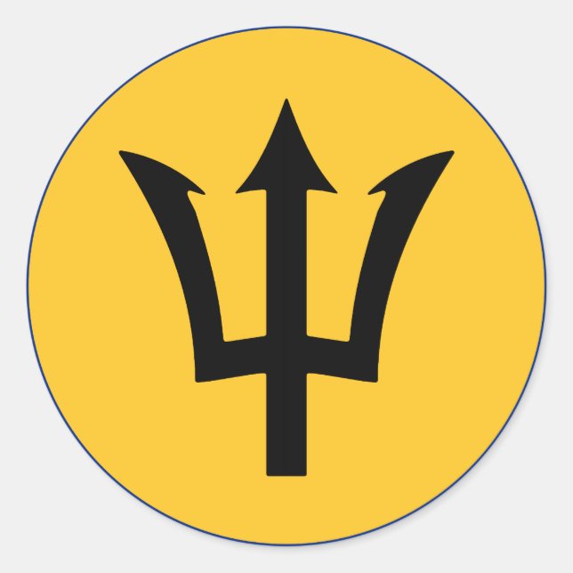 Adesivo Redondo Bandeira Round Barbados (Frente)