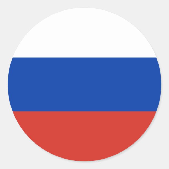 Adesivo Redondo Bandeira russa, Bandeira da Rússia (Frente)