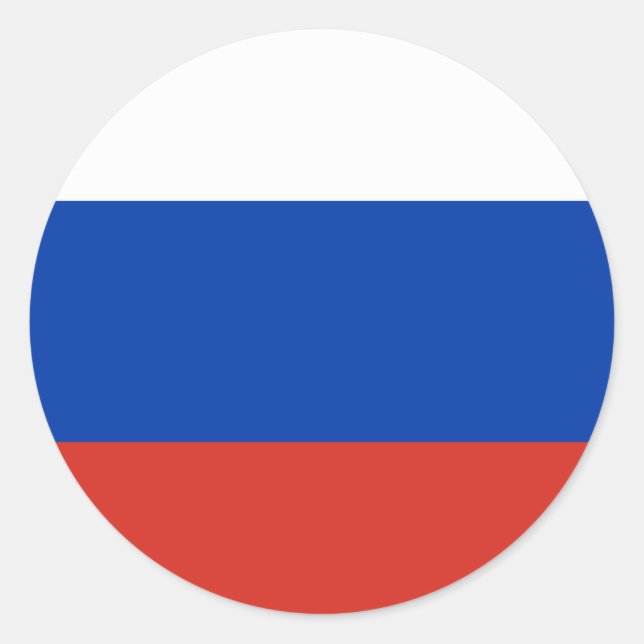 Adesivo Redondo Bandeira Rússia (Rússia) (Frente)