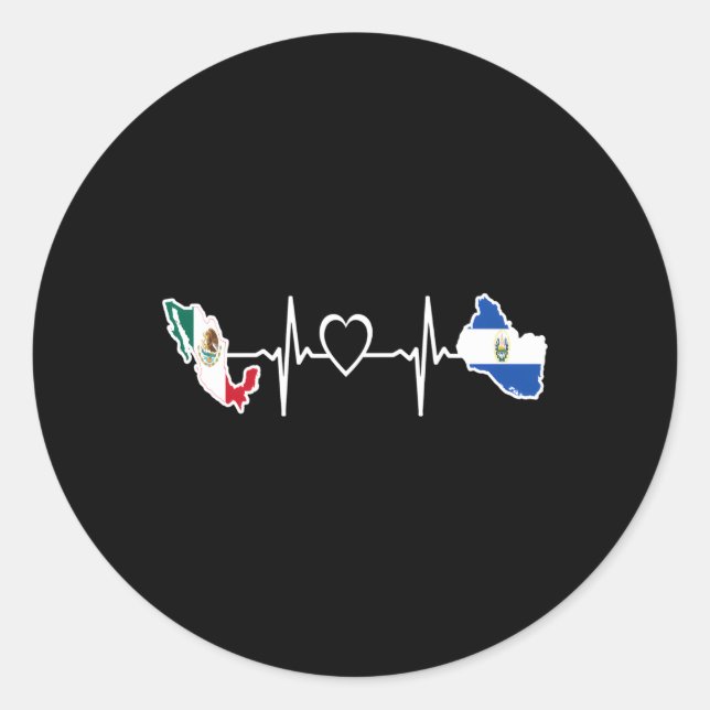 Adesivo Redondo Bandeira Salvadoriana Mexicana El Salvador Hebeat (Frente)