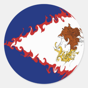 Adesivo Redondo Bandeira Samoa Americana