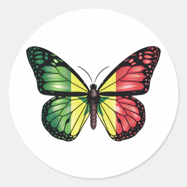 Adesivo Redondo Bandeira senegalesa (Frente)