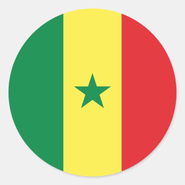 Adesivo Redondo Bandeira senegalesa, Bandeira do Senegal (Frente)