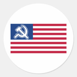 Adesivo Redondo Bandeira Socialista Obama