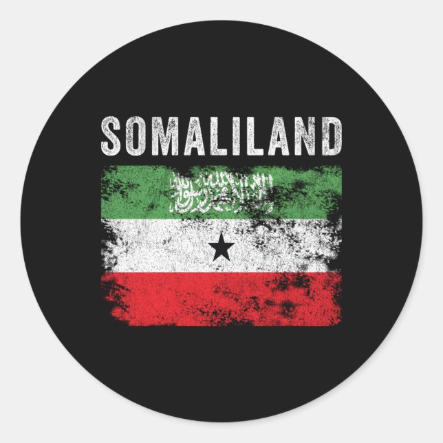 Adesivo Redondo Bandeira Somaliland Distress Somalilander Flag (Frente)
