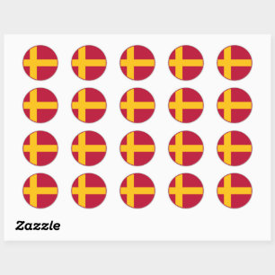 Adesivo Redondo Bandeira Sueco-Finlandesa