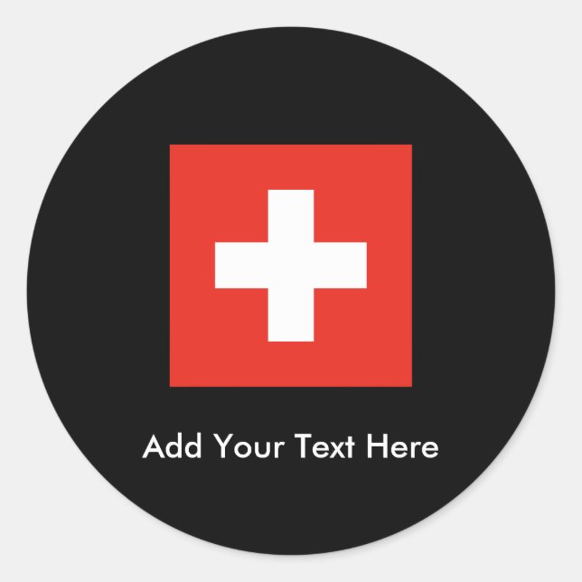 Adesivo Redondo Bandeira Suíça (Frente)