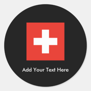 Adesivo Redondo Bandeira Suíça