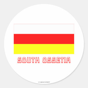 Adesivo Redondo Bandeira sul de Ossetia com nome