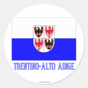 Adesivo Redondo Bandeira Trentino-Alto Adige com nome
