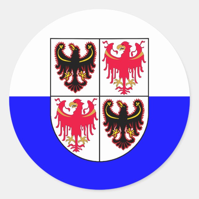 Adesivo Redondo Bandeira Trentino-Sul do Tirol, Itália (Frente)