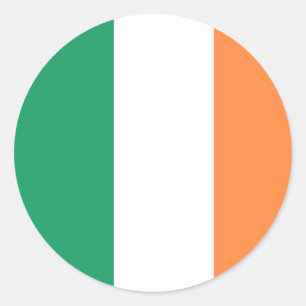 Adesivo Redondo Bandeira tricolor irlandesa patriótica Dia de São