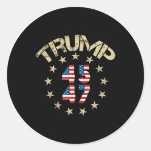 Adesivo Redondo Bandeira Trump 2025 Leva a América Byck Trump Flag