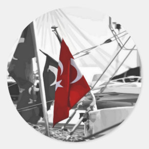 Adesivo Redondo Bandeira Turca - Al Sancak