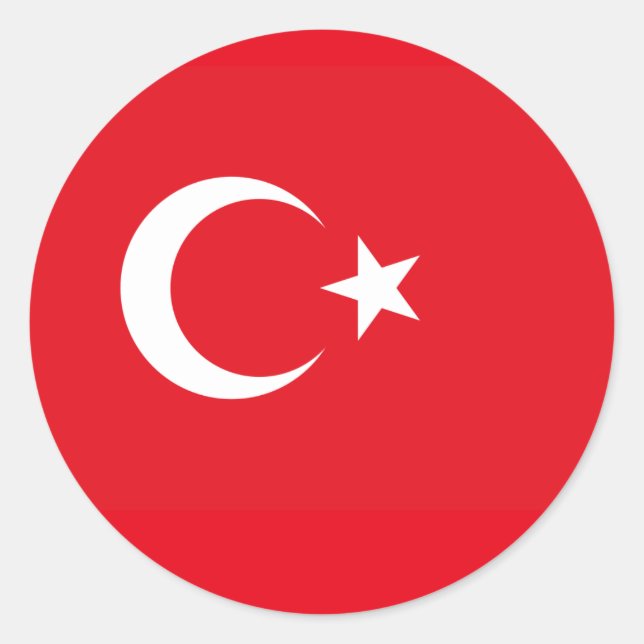 Adesivo Redondo Bandeira Turca, Bandeira da Turquia (Frente)
