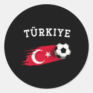 Adesivo Redondo Bandeira Turca Bandeira da Turquia Futebol Turco F