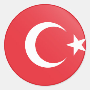 Adesivo Redondo Bandeira Turquia (Turca)