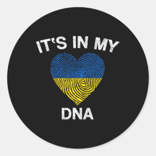 Adesivo Redondo Bandeira Ucraniana Está No Meu Dna Bandeira Da Ucr