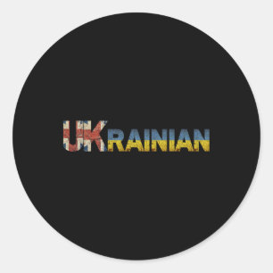 Adesivo Redondo Bandeira ucraniana Reino Unido Ucrânia Inglaterra 
