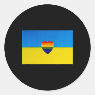 Adesivo Redondo Bandeira ucraniana Suporte Eu apoio a Ucrânia