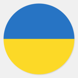 Adesivo Redondo Bandeira Ucraniana (Ucrânia)