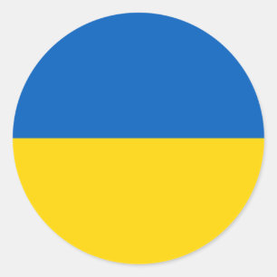 Adesivo Redondo Bandeira Ucraniana (Ucrânia)
