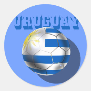 Adesivo Redondo Bandeira uruguaia do amor do futebol do futebol do