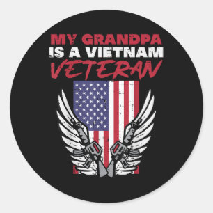 Adesivo Redondo Bandeira Usa Meu Avô Vietnam Veterano Dia Memorial