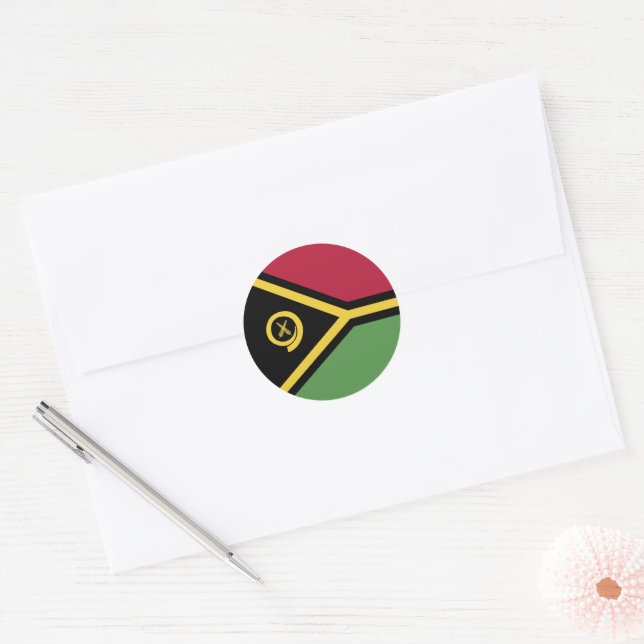 Adesivo Redondo Bandeira Vanuatu (Envelope)