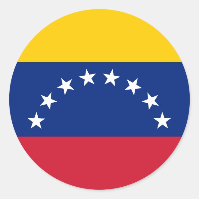 Adesivo Redondo Bandeira Venezuela (venezuelana) (Frente)