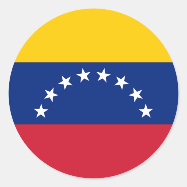 Adesivo Redondo Bandeira venezuelana - Bandeira da Venezuela - Ban (Frente)