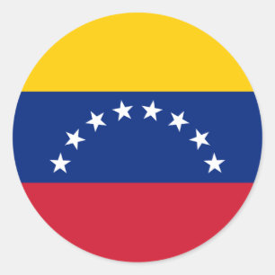 Adesivo Redondo Bandeira venezuelana - Bandeira da Venezuela - Ban