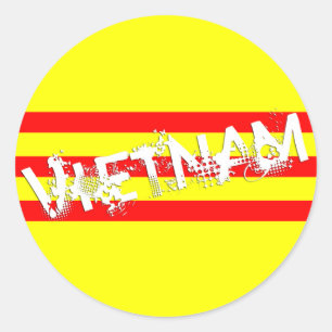Adesivo Redondo Bandeira vietnamita (autocolantes redondos)