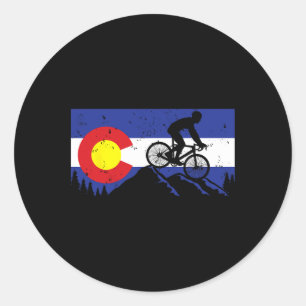 Adesivo Redondo Bandeira Vintage de Ciclismo da Mountain Bike Colo