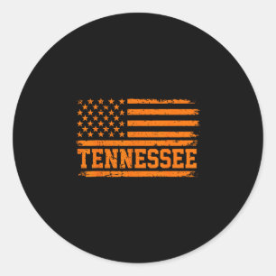 Adesivo Redondo Bandeira vintage do Tennessee tn orgulho do estado