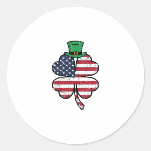 Adesivo Redondo Bandeira Vintage Shamrock Dia de São Patrício