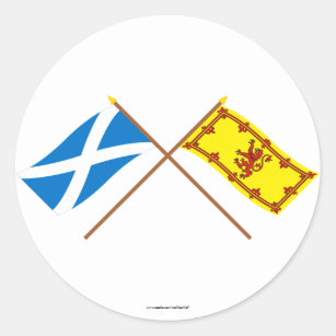 Adesivo Redondo Bandeiras cruzadas de Scotland
