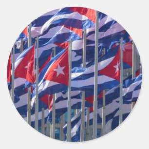 Adesivo Redondo Bandeiras cubanas, Havana, Cuba