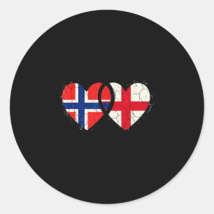 Adesivo Redondo Bandeiras da Noruega e Inglaterra orgulhosos norue