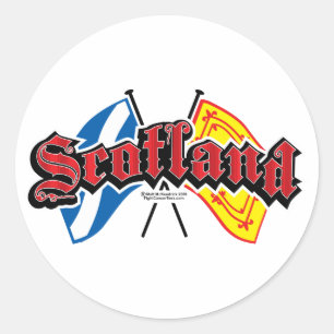 Adesivo Redondo Bandeiras de Scotland