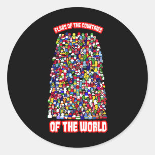 Adesivo Redondo Bandeiras Dos Países Do Mundo Internacional