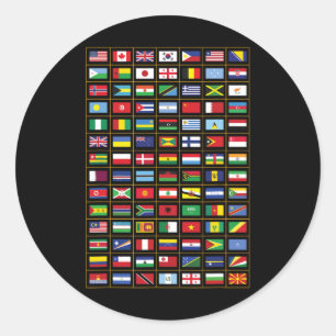 Adesivo Redondo Bandeiras Dos Países Do Mundo Internacional