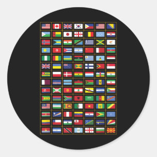Adesivo Redondo Bandeiras Dos Países Do Mundo Internacional