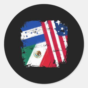 Adesivo Redondo Bandeiras EUA México Honduras 