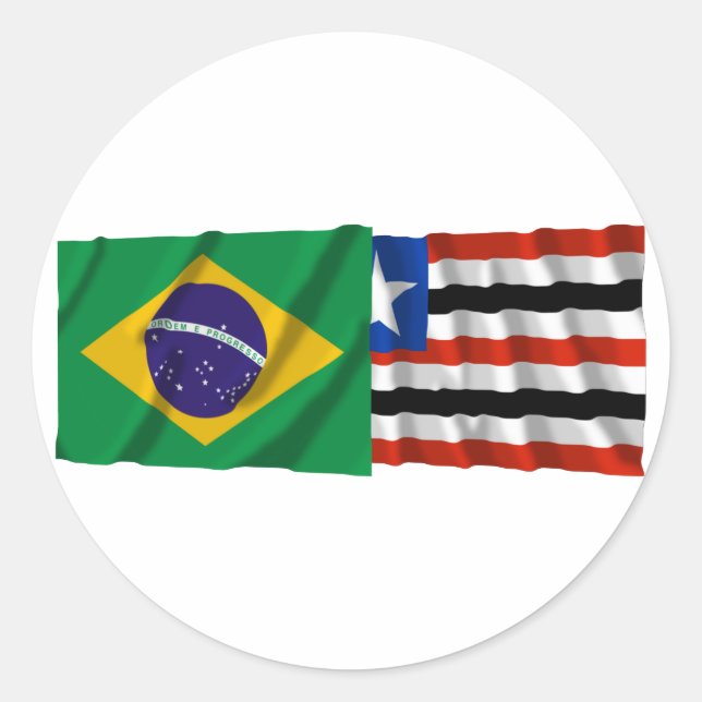 Adesivo Redondo Bandeiras Maranhão e Brasil (Frente)