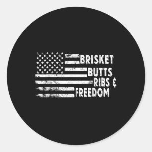 Adesivo Redondo Bandeja De Bumbuns E Bandeira Americana De Churras